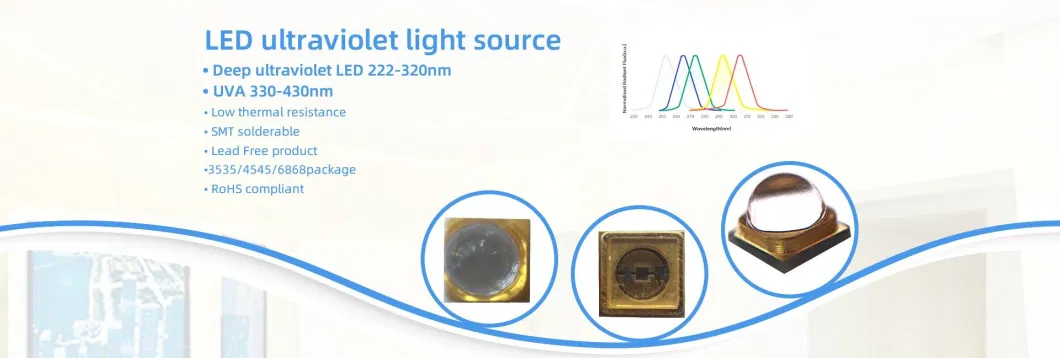 UVC High Efficiency Light 5V 6V UVC LED 0.2W 270nm 275nm UVC LED Module