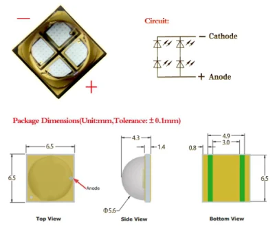 Fournisseur expert de LED UV 380 nm 385 nm LED UVA avec 3000